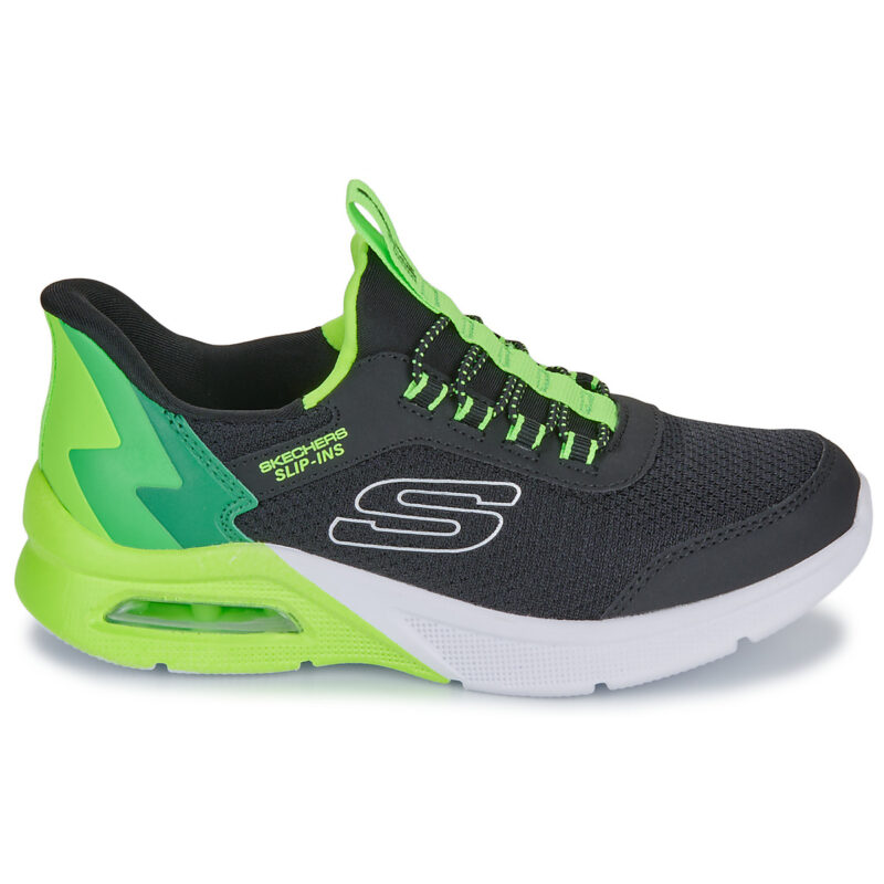 Skechers SLIP-INS: MICROSPEC MAX - BRISK-STRIPE Nero Sneakers Bambino - 2