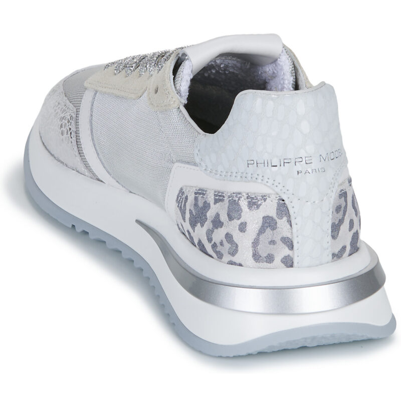 Philippe Model TROPEZ 2.1 LOW WOMAN Silberne Sneaker f&uuml;r Damen - Gr&ouml;&szlig;e 5