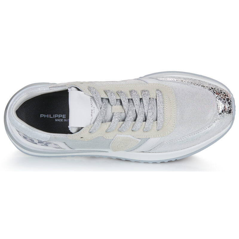 Philippe Model TROPEZ 2.1 LOW WOMAN Silberne Sneaker f&uuml;r Damen - Gr&ouml;&szlig;e 6