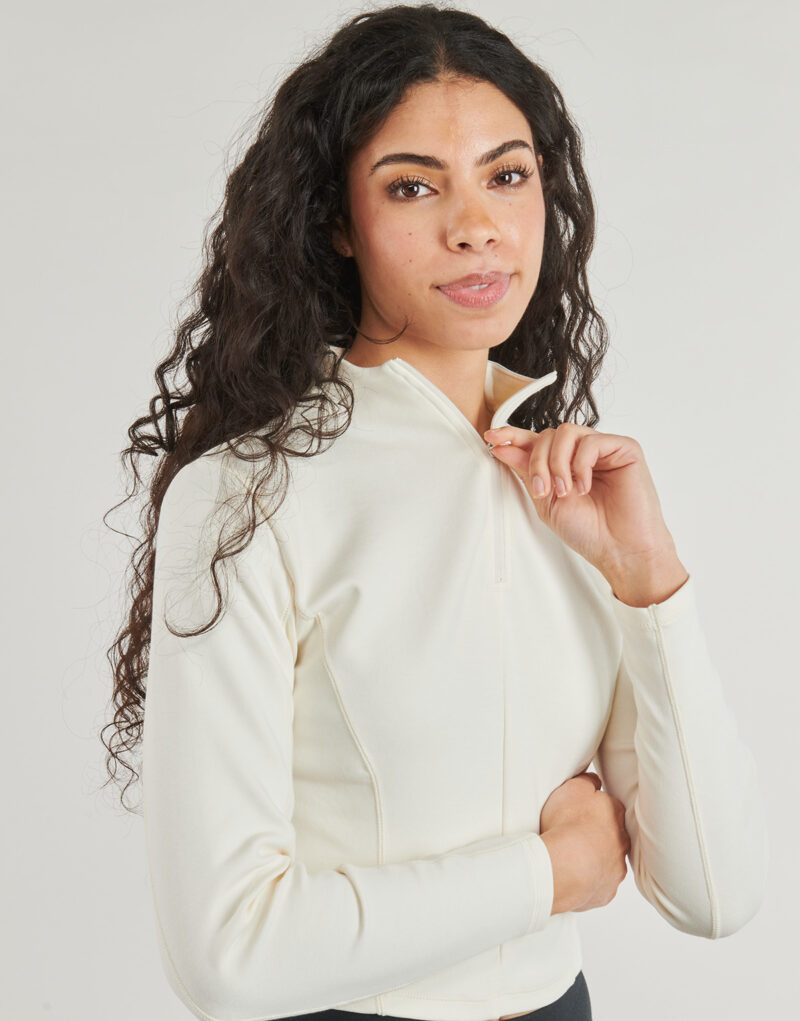 Camicetta Converse HALF-ZIP MOCK NECK LONG SLEEVE TOP Bianco Camicette Donna - 5