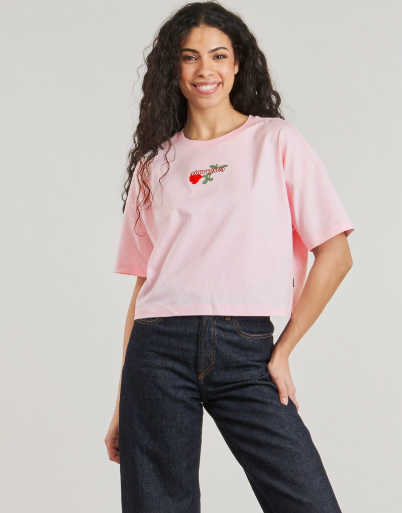 T-shirt Converse TLMN VDAY CROP OS TEE Rosa T-shirt maniche corte Donna - 2