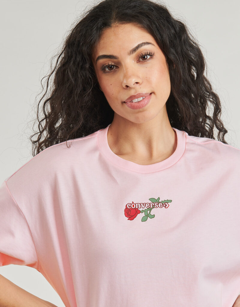 T-shirt Converse TLMN VDAY CROP OS TEE Rosa T-shirt maniche corte Donna - 5