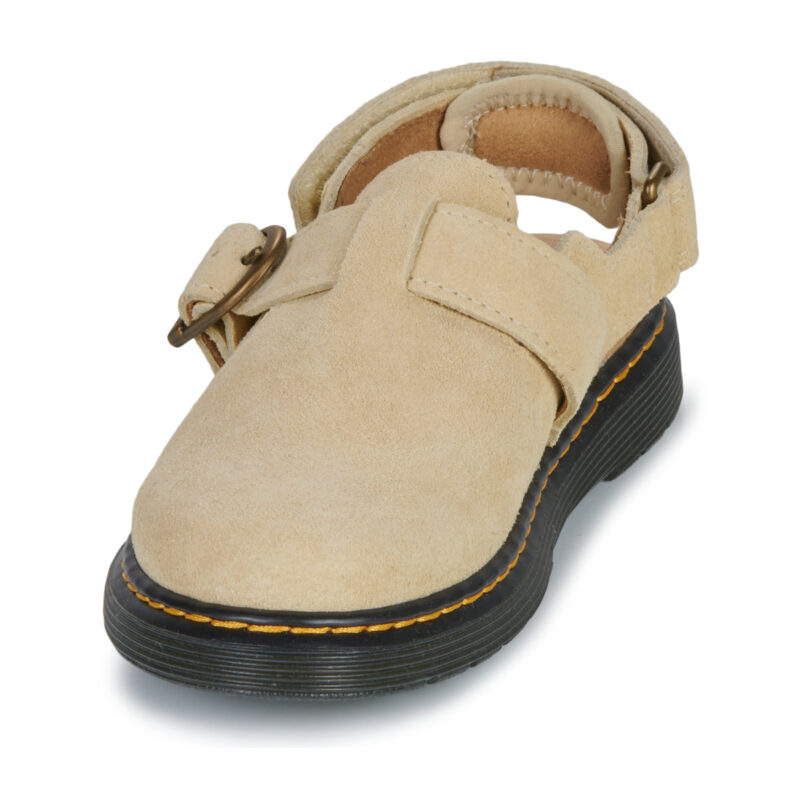 Dr. Martens Jorgie J Light Tan Bronx Suede Beige Sabots Enfant - 3