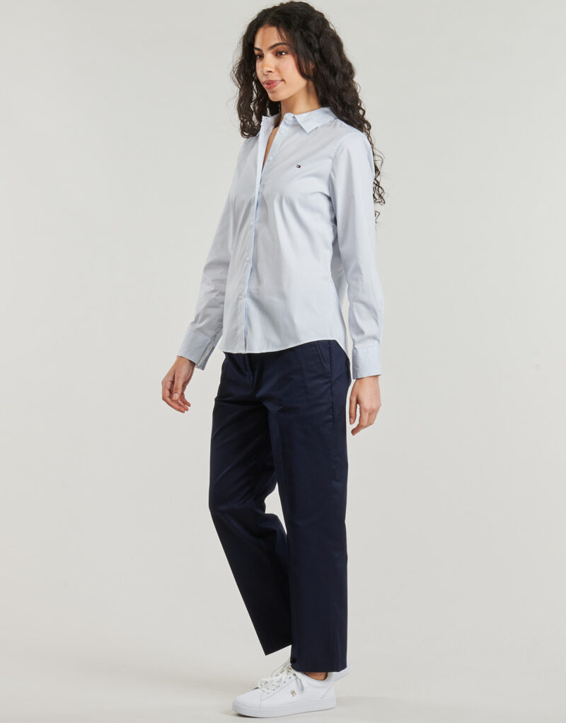 Pantalone Chino Tommy Hilfiger SLIM STRAIGHT CO CHINO Marine Pantaloni Chino Donna - 3