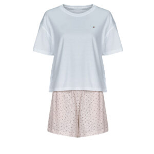 Completi pigiami  Tommy Hilfiger  SS PRT PJ SHORT SET (EXT. SIZE)  Rosa -  Completi pigiami Abbigliamento Donna