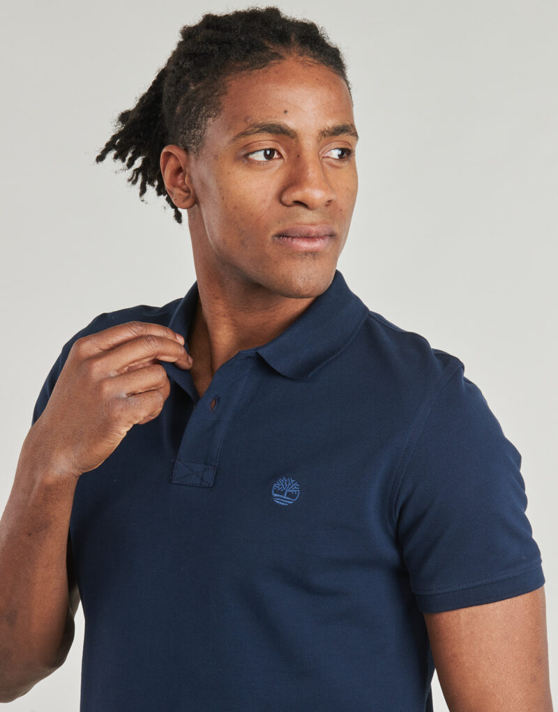 Timberland Millers River Piqu&eacute; Kurzarm-Polohemd &ndash; Marineblau &ndash; Herren-Polohemd &ndash; Gr&ouml;&szlig;e 5
