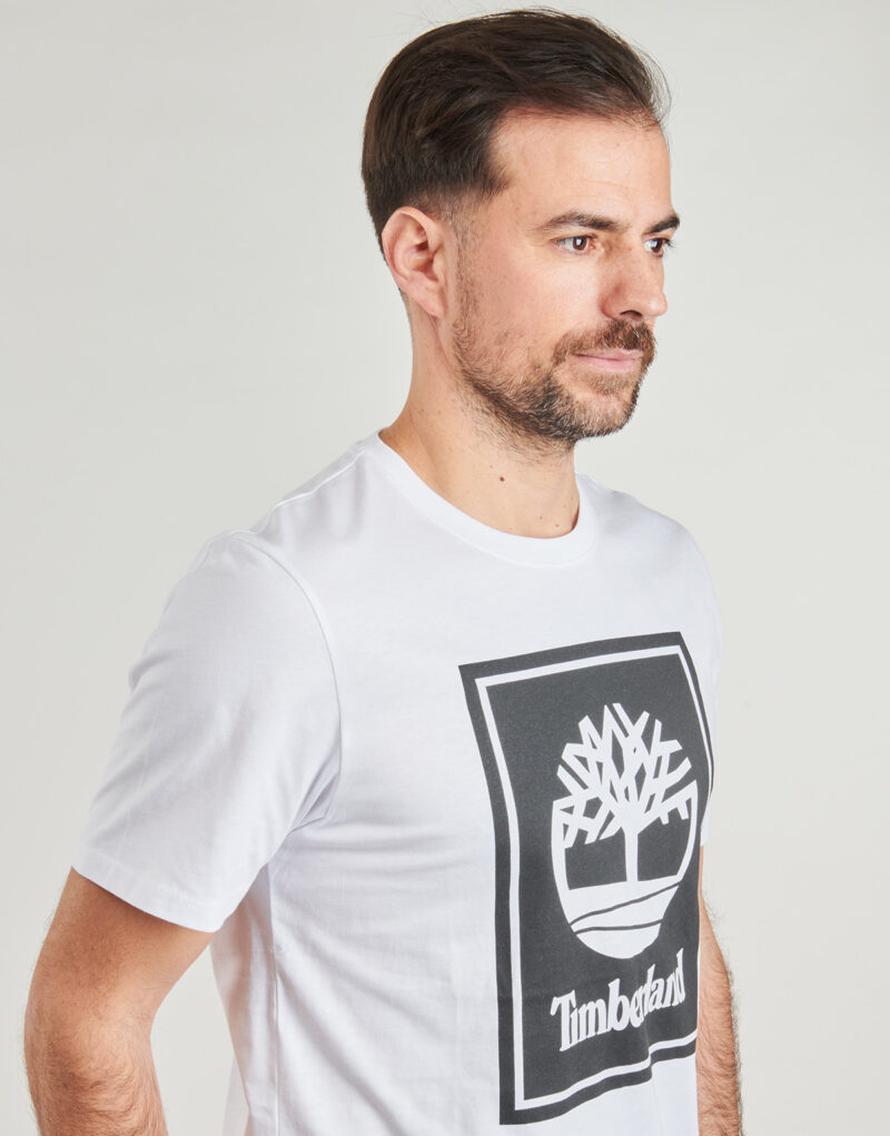 Timberland STACK LOGO Kurzarm-T-Shirt, Wei&szlig;, Herren, Gr&ouml;&szlig;e 5