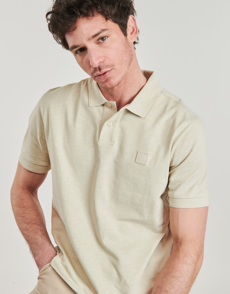 Polo BOSS Pe linenlogo Beige Polo Uomo - 5