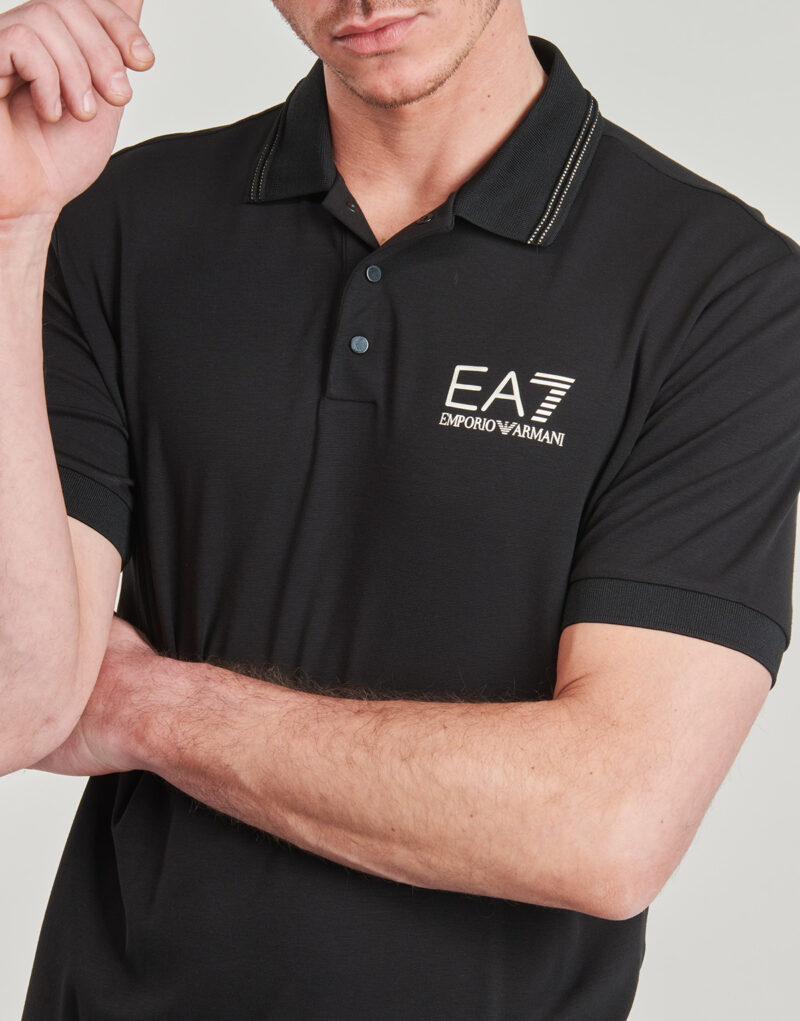 Polo Emporio Armani EA7 TRAIN GOLD LABEL POLO PUNTO ROMA 7M000300 Nero Polo Uomo - 5