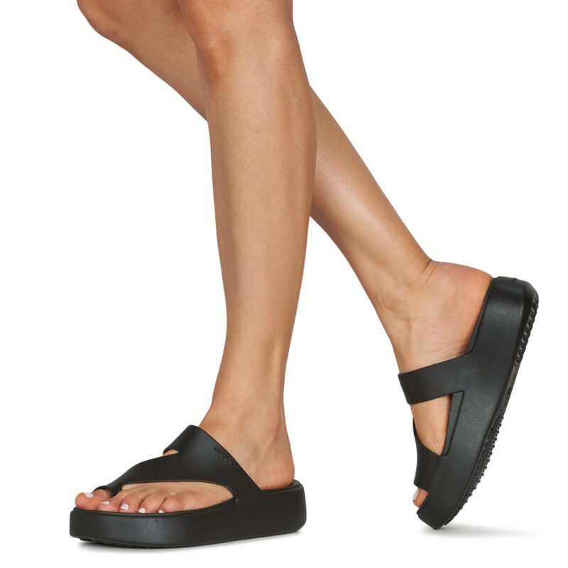 Crocs Getaway Platform Toe Loop Nero Infradito Donna - 8