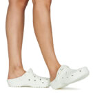 Crocs Classic Floral Cut Out Clog White Women's Clogs - 8