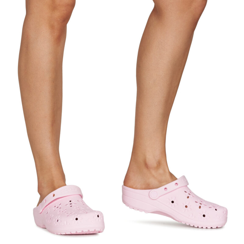 Crocs Classic Floral Cut Out Clog Rosa Zoccoli Donna - 8