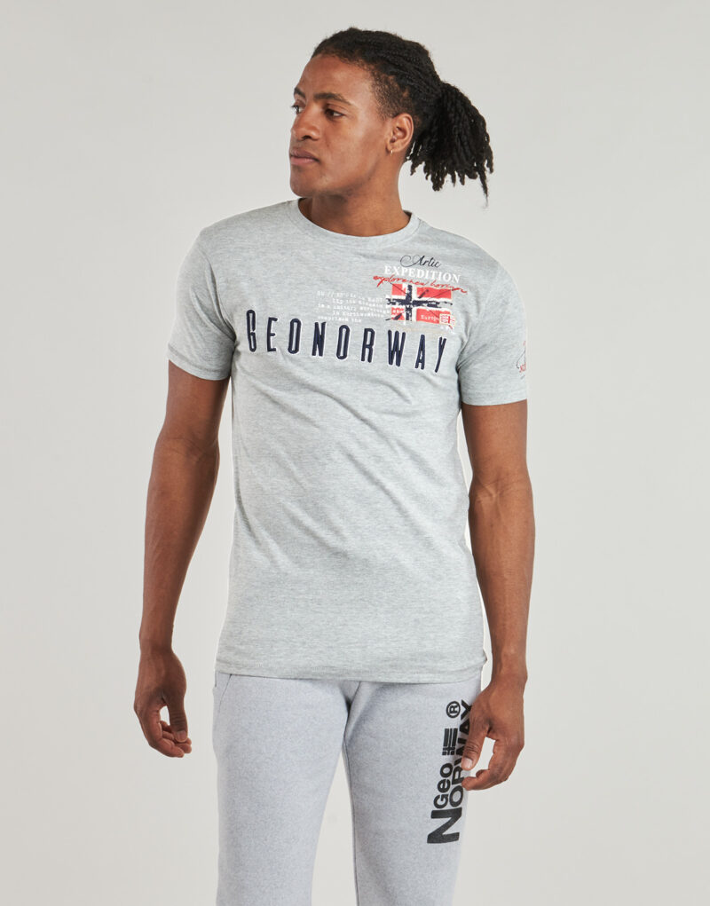 Geographical Norway JASON Grau T-Shirt Kurzarm Herren - 2