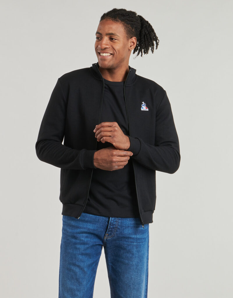 Giacca Sportiva Le Coq Sportif ESS FZ SWEAT N°1 M Nero Giacche Sportive Uomo - 2