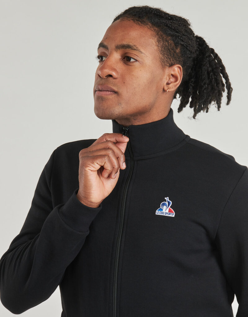 Giacca Sportiva Le Coq Sportif ESS FZ SWEAT N°1 M Nero Giacche Sportive Uomo - 5