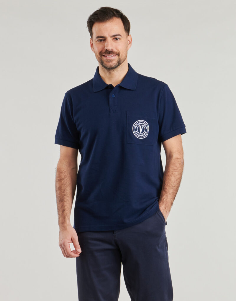 Versace Jeans Couture Polo 78GAGT01 Blaues Herren-Polohemd - Gr&ouml;&szlig;e 2