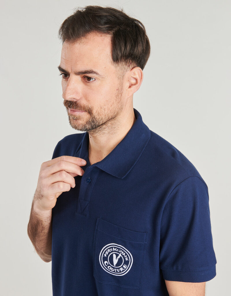 Versace Jeans Couture Polo 78GAGT01 Blaues Herren-Polohemd - Gr&ouml;&szlig;e 5