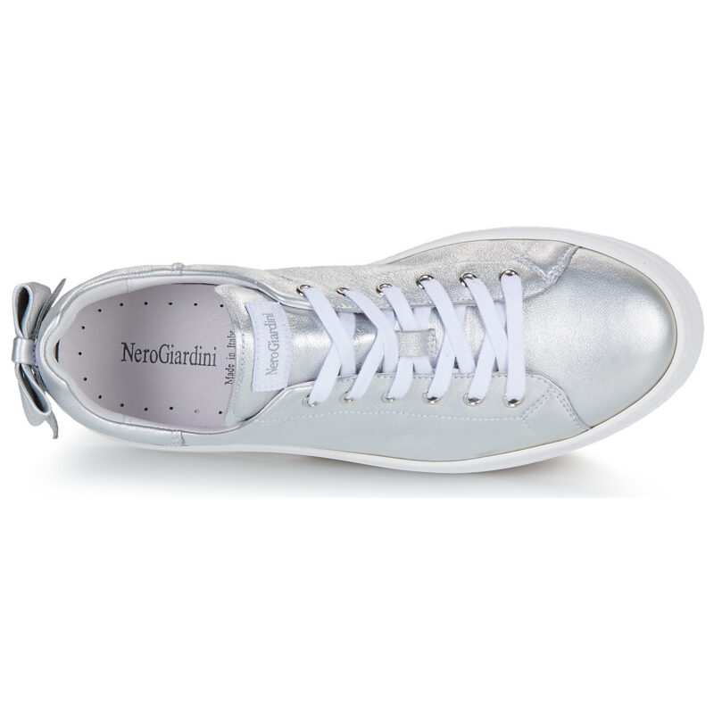 NeroGiardini E513020D Argento Damen-Sneaker, niedrig geschnitten - Gr&ouml;&szlig;e 6