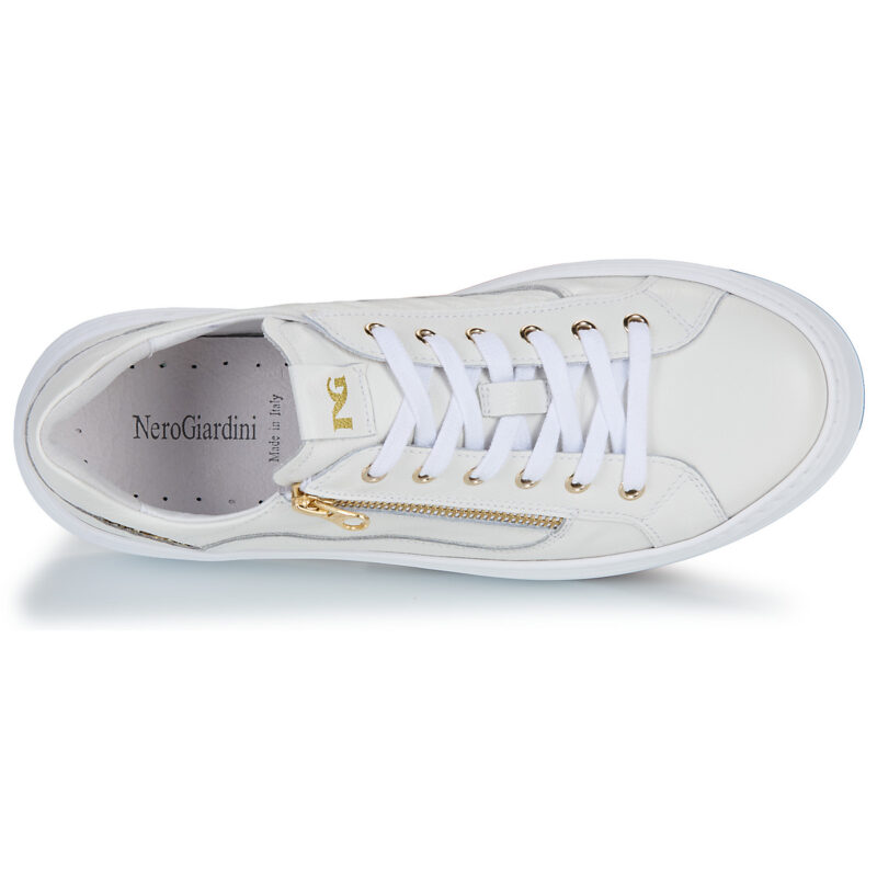 NeroGiardini E513081D Wei&szlig;e Damen-Sneaker (niedrige Passform) - Gr&ouml;&szlig;e 6