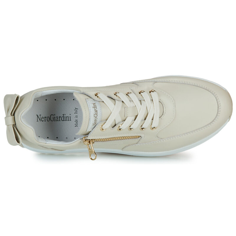 NeroGiardini E506371D Beige Damen-Sneaker, niedrig geschnitten - Gr&ouml;&szlig;e 6