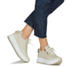 NeroGiardini E506371D Beige Damen-Sneaker, niedrig geschnitten - Gr&ouml;&szlig;e 8