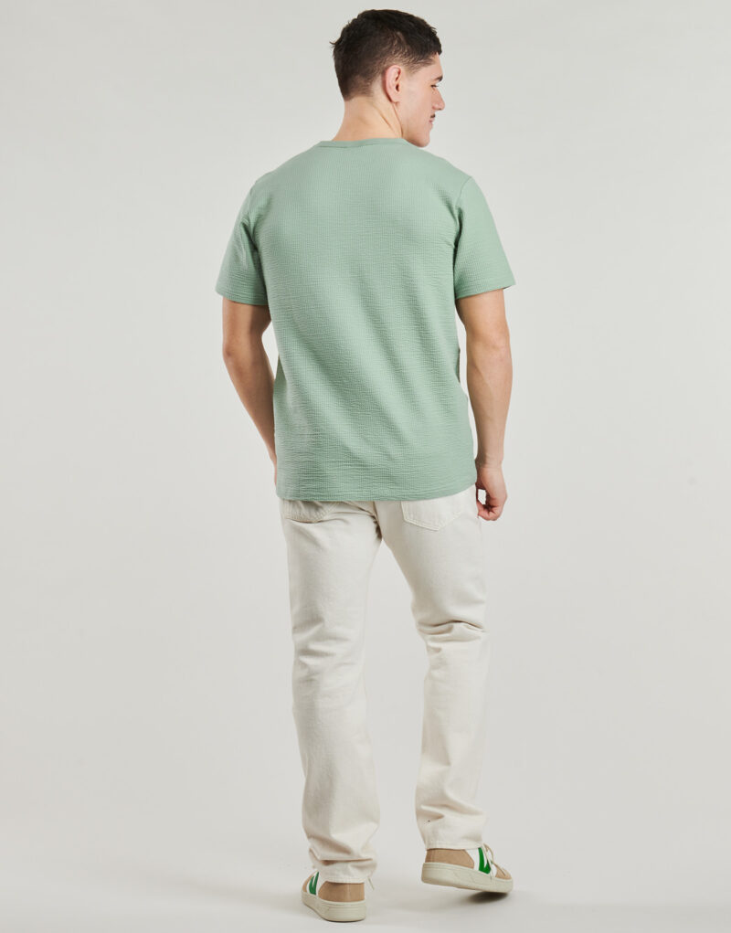 T-shirt Selected SLHSANDER SEERSUCKER Verde T-shirt maniche corte Uomo - 4