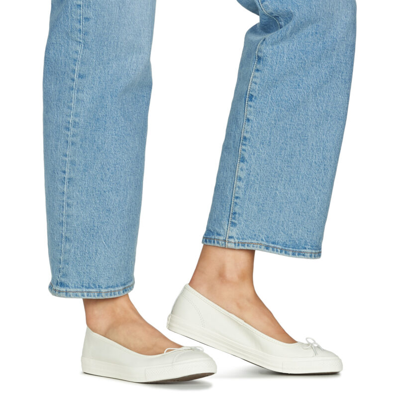 Converse Ballerines fines en cuir blanc CHUCK TAYLOR ALL STAR - Pointure 8