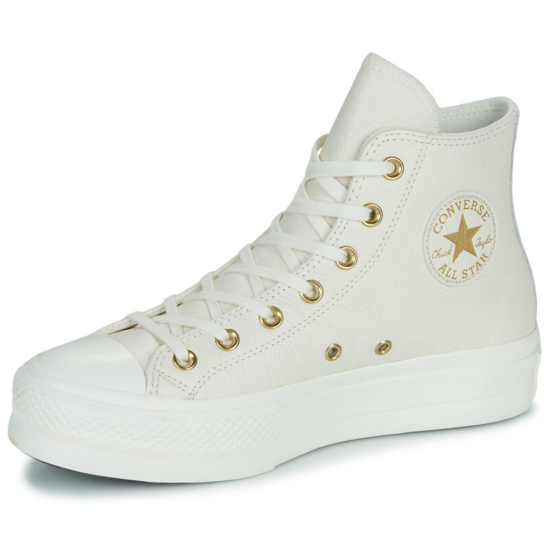 Converse CHUCK TAYLOR ALL STAR LIFT PLATFORM GOLD Bianco Sneakers alte Donna - 4