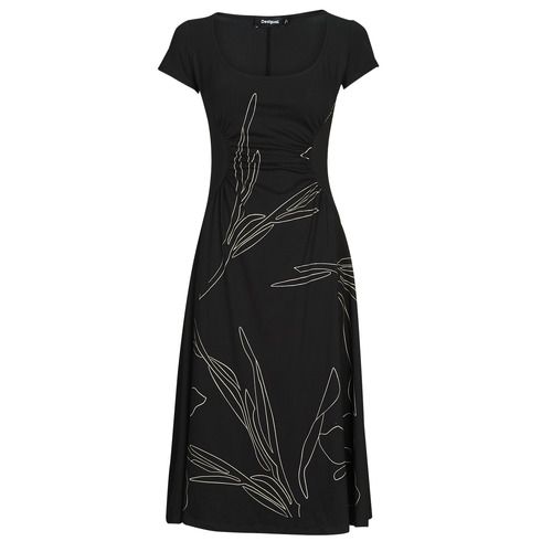 Abito lungo donna Desigual BUCAREST in color nero, elegante e raffinato, perfetto per occasioni speciali e outfit estivi. Design alla moda con dettagli unici, ideale per donne che cercano comfort e stile. Abito versatile per eventi serali o cerimonie.