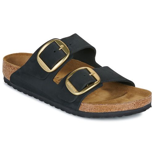 Ciabatta Donna BIRKENSTOCK Arizona Big Buckle LENB Black (gold) - Elegante e alla moda, questa ciabatta presenta un design con fibbie grandi in tonalità oro, perfetta per un look chic e confortevole. Ideale per l'estate, offre una suola anatomica che garantisce comfort per tutto il giorno. Aggiungi stile al tuo guardaroba con le BIRKENSTOCK Arizona!