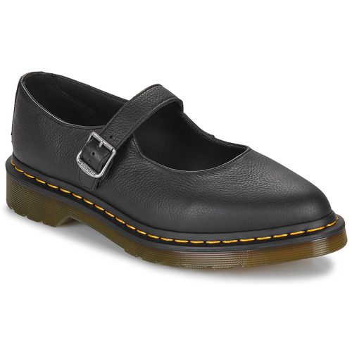 Ballerine Donna Dr. Martens Elphie Mary Jane Black Virginia, eleganti e versatili, ideali per ogni occasione. Design sofisticato con cinturino alla caviglia, realizzate in morbida pelle nera Virginia. Comfort eccezionale e stile senza tempo per un look chic e moderno. Perfette per completare il tuo guardaroba.