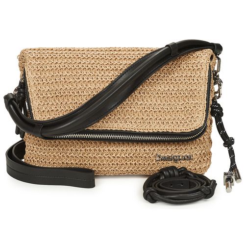 Borsa a tracolla donna Desigual  HALF LOGO RAFFIA VENECIA 3.0  Beige Desigual 8445110668184