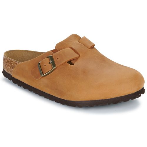 "Birkenstock Boston LEOI Cognac Marrone Ciabatta Donna: elegante e comoda ciabatta in pelle, perfetta per ogni occasione. Scopri il comfort senza pari e lo stile versatile di queste ciabatte Birkenstock, ideali per il tuo guardaroba."