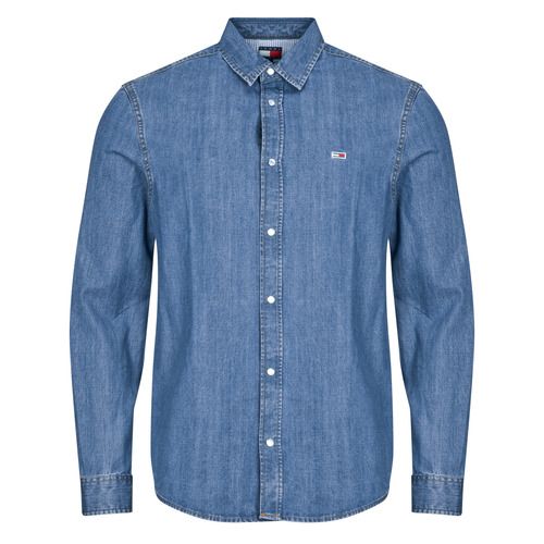 Camicia a maniche lunghe uomo Tommy Jeans RGLR FIT SHIRT MID BLUE in blu, tessuto di alta qualità, design moderno e versatile, ideale per occasioni casual e formali. Perfetta per il guardaroba maschile, si abbina facilmente a jeans o pantaloni. Disponibile in diverse taglie, un must-have per il tuo stile.