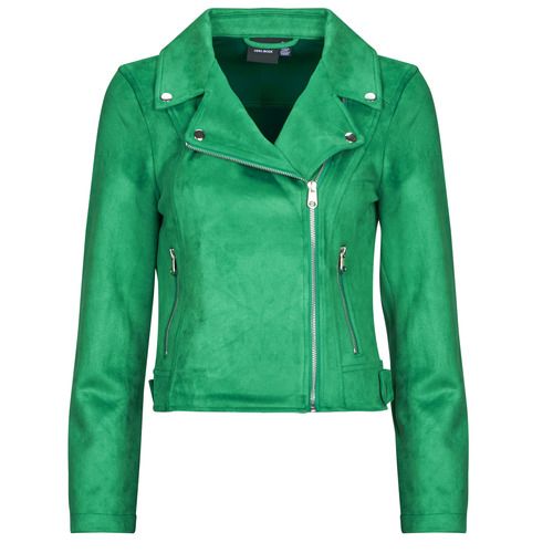 Giacca in pelle Donna Vero Moda VMJOSE Verde, elegante e alla moda, perfetta per giubbotti in pelle, outfit autunnali e look casual-chic. Design contemporaneo per un look sofisticato e versatile.