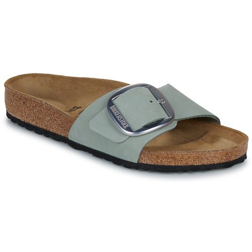 Ciabatta donna BIRKENSTOCK Madrid Big Buckle LENB Pure Sage, elegante e confortevole con grande fibbia in tonalità verde salvia. Perfetta per ogni stagione, ideale per un look casual-chic, con suola resistente e supporto per il piede. Ottima scelta per il benessere dei tuoi piedi.