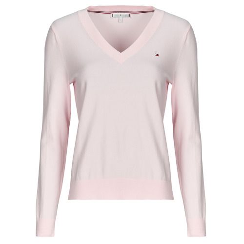 Maglione Donna Tommy Hilfiger CO JERSEY STITCH LS V-NK SWEATER Rosa, elegante e alla moda. Questo maglione in rosa è ideale per ogni occasione, perfetto da abbinare a jeans o pantaloni eleganti. Acquista ora il tuo maglione Tommy Hilfiger, un must-have nel guardaroba femminile!