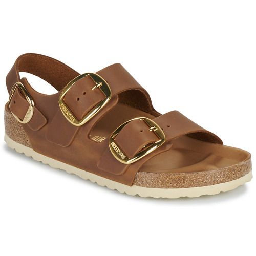Ciabatta da donna Birkenstock Milano Big Buckle LEOI in colore Cognac HEX Marrone, caratterizzata da un design elegante e alla moda. Perfetta per un comfort quotidiano, questa ciabatta presenta una grande fibbia decorativa che aggiunge un tocco di stile. Ideale per ogni occasione, offre un supporto eccellente per i tuoi piedi. Scopri la comodità delle scarpe Birkenstock!