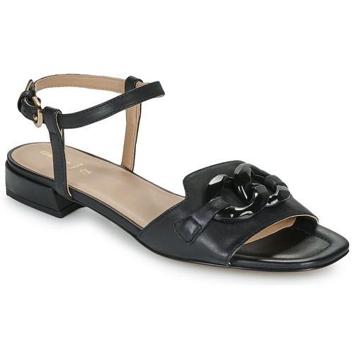 Sandali Donna Geox in pelle lucida nera, con design elegante e confortevole. Perfetti per l'estate, questi sandali presentano una suola traspirante e un sistema di ammortizzazione. Ideali per ogni occasione, dai look casual ai più sofisticati. Scopri il comfort e lo stile dei sandali Geox, il tuo alleato per il caldo.