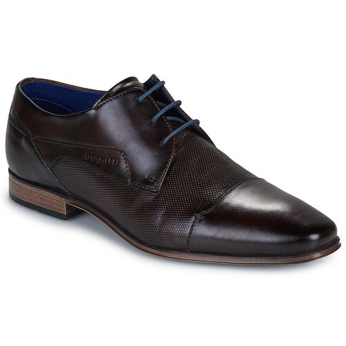 Scarpe uomo Bugatti MORINO Marrone, modello Derby elegante in pelle, perfette per occasioni formali e casual. Comfort e stile uniti in un design raffinato. Scarpe Bugatti per un look sempre alla moda.
