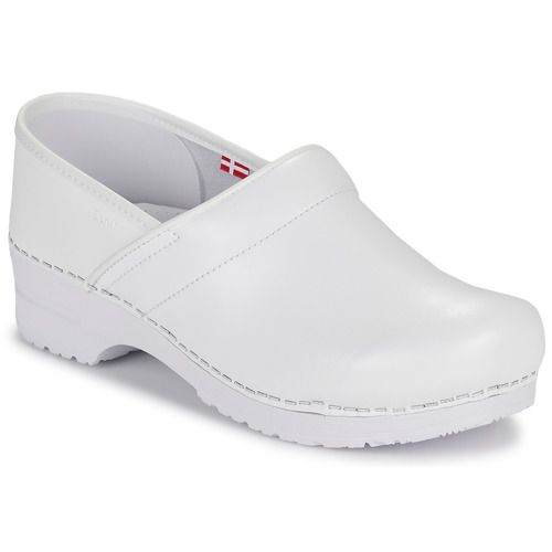 Zoccoli uomo Sanita PROF Bianco, comodi e resistenti, ideali per professionisti e uso quotidiano. Perfetti per chi cerca comfort e stile nel lavoro. Scarpe professionali in pelle, facile da pulire, con suola antiscivolo. Acquista ora per un look professionale e pratico!