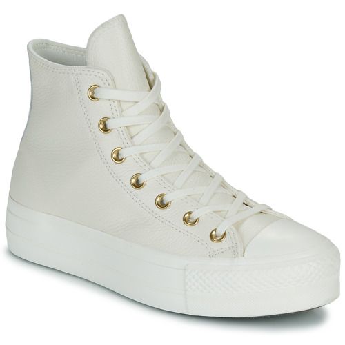 Sneakers alte Converse CHUCK TAYLOR ALL STAR LIFT PLATFORM GOLD per donna, stile alla moda con piattaforma dorata, ideali per un look trendy e casual. Acquista ora le scarpe perfette per ogni occasione!