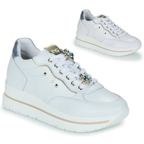 Sneakers basse Donna NeroGiardini E512907D in color Bianco, caratterizzate da un design elegante e moderno, perfette per ogni occasione. Ideali per completare look casual e chic, queste calzature offrono comfort e stile, rendendole un must-have per ogni guardaroba femminile. Scegli la qualità e il design italiano con le sneakers NeroGiardini.
