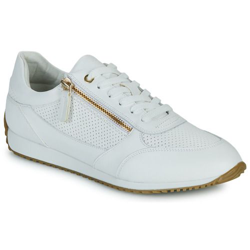 Sneakers basse Donna Geox in pelle bianca con dettagli eleganti, ideali per un look casual e alla moda. Comfort e stile uniti in un solo prodotto, perfetti per ogni occasione. Acquista ora le Sneakers basse Geox per un passo trendy e confortevole.