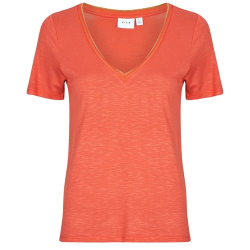 T-shirt Vila VINOEL Rosso a maniche corte per donna, realizzata in tessuto morbido e leggero, ideale per ogni occasione. Design elegante e moderno con colorazione vivace. Perfetta per completare look casual e alla moda. Acquista ora la T-shirt Vila VINOEL Rosso per un guardaroba versatile e trendy.