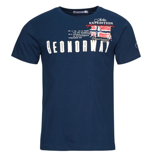 T-shirt Geographical Norway JASON Marine per uomo, maniche corte, ideale per outfit casual e attività all'aperto. Realizzata in tessuto di alta qualità, questa maglietta è perfetta per l'estate e offre comfort e stile. Disponibile in blu marine, è un must-have nel tuo guardaroba. Acquista ora la T-shirt Geographical Norway JASON per un look moderno e versatile!