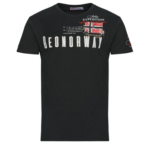 T-shirt uomo Geographical Norway JASON nera a maniche corte, design moderno e versatile, ideale per un look casual e alla moda. Realizzata in materiale di alta qualità, offre comfort e stile in ogni occasione. Perfetta per abbinamenti estivi e attività all'aperto. Acquista ora la tua T-shirt Geographical Norway JASON nera!