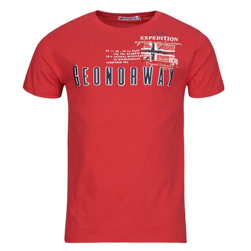 T-shirt uomo Geographical Norway JASON rossa maniche corte, perfetta per la stagione estiva. Realizzata in cotone morbido, offre comfort e stile. Ideale per outfit casual e attività all'aperto. Disponibile in diverse taglie, questa T-shirt è un must-have nel guardaroba maschile per un look moderno e fresco. Acquista ora e rinnova il tuo stile con Geographical Norway!