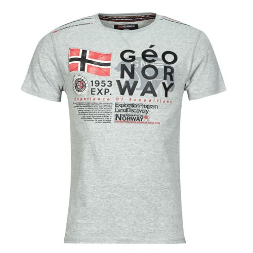 T-shirt uomo Geographical Norway JIVY grigio maniche corte, ideale per l'abbigliamento casual estivo. Realizzata in tessuto morbido e traspirante, questa maglietta è perfetta per ogni occasione, dal tempo libero agli usi quotidiani. Scopri lo stile unico di Geographical Norway e scegli la qualità per il tuo guardaroba.