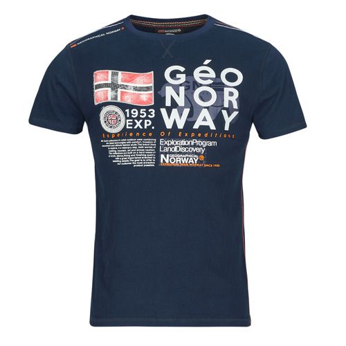 T-shirt uomo Geographical Norway JIVY Marine a maniche corte. Design moderno e comfort senza pari, ideale per l'estate. Realizzata in materiali di alta qualità, questa t-shirt è perfetta per ogni occasione casual. Disponibile in diverse taglie, è un must-have nel guardaroba estivo di ogni uomo. Acquista ora per un look fresco e alla moda!